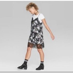 NWT Wild Fable | Black Floral Slip Dress | Size Medium